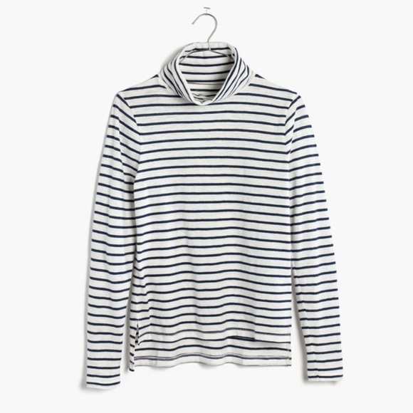Madewell Sweaters - Madewell Whisper Cotton Turtleneck Cordova Stripe